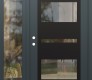 Modern Steel Front Door Diamond C10 52" x 80" anthracite/anthracite clear Glass Panel black RHI with Sidelite clear Glass