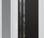 Modern Steel Front Door Diamond C6 52" x 96" white/white clear Glass Panel black RHI with Sidelite and Transom frosted Glass