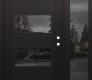 Modern Steel Front Door Diamond C2 48" x 80" black/black mirrored Glass Panel black LHI with Sidelite mirrored Glass