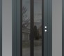 Modern Steel Front Door Diamond C14 60" x 80" anthracite/anthracite mirrored Glass Panel black LHI with 2 Sidelites frosted Glass