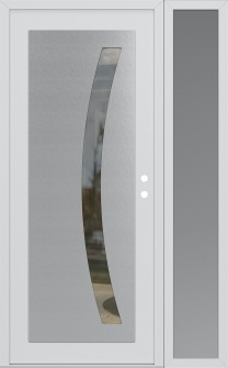 Diamond C4 52" x 80" white/white clear Glass Panel stainless steel LHI with Sidelite frosted Glass