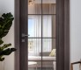 Palladio 8 Lite Clear Vetro Gray Oak Modern Interior Frameless Door by Belldinni
