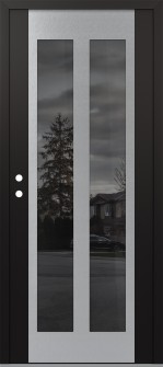 Diamond C14 36" x 80" black/black mirrored Glass Panel stainless steel RHI