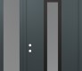 Modern Steel Front Door DIAMOND A11 48" X 96" ANTHRACITE/ANTHRACITE FROSTED GLASS PANEL BLACK RHI WITH SIDELITE AND TRANSOM FROSTED GLASS