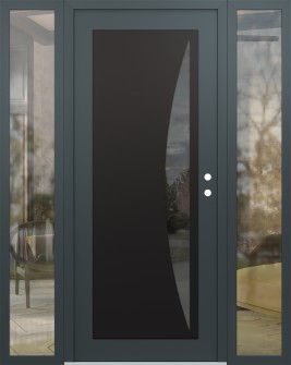 Diamond C13 64" x 80" anthracite/anthracite mirrored Glass Panel black LHI with 2 Sidelites clear Glass