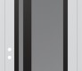 Modern Steel Front Door Diamond C15 36" x 96" white/white frosted Glass Panel black RHI with Transom mirrored Glass