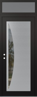 Diamond C13 36" x 96" black/black clear Glass Panel stainless steel RHI with Transom frosted Glass
