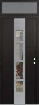 DIAMOND A10 36" X 96" BLACK/BLACK CLEAR GLASS PANEL STAINLESS STEEL LHI WITH TRANSOM FROSTED GLASS