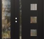 Modern Steel Front Door Diamond C3 48" x 80" black/black clear Glass Panel black RHI with Sidelite clear Glass