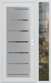 Diamond C11 48" x 80" white/white clear Glass Panel stainless steel LHI with Sidelite clear Glass