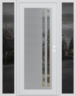 Diamond C6 60" x 80" white/white clear Glass Panel stainless steel LHI with 2 Sidelites mirrored Glass