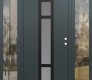 Modern Steel Front Door DIAMOND A9 60" X 80" ANTHRACITE/ANTHRACITE FROSTED GLASS PANEL BLACK LHI WITH 2 SIDELITES CLEAR GLASS