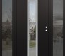 DIAMOND A1 64" X 80" BLACK/BLACK CLEAR GLASS PANEL STAINLESS STEEL RHI WITH 2 SIDELITES MIRRORED GLASS