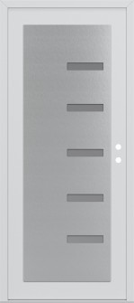 Diamond C8 36" x 80" white/white frosted Glass Panel stainless steel LHI