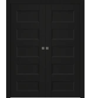 Oxford Uno 07 4R Black Matte Double pocket doors