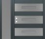 Modern Steel Front Door Diamond D9 50" x 80" anthracite/anthracite frosted Glass Panel stainless steel RHI with Sidelite frosted Glass