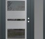 Modern Steel Front Door Diamond C10 52" x 80" anthracite/anthracite mirrored Glass Panel stainless steel LHI with Sidelite frosted Glass