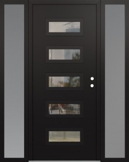 Diamond D1 60" x 80" black/black clear Glass Panel black LHI with 2 Sidelites frosted Glass