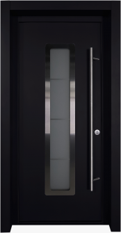 MODERN FRONT STEEL DOOR ARGOS BLACK/WHITE 37 7/16" X 81 11/16" LHI + HARDWARE