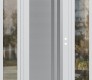 Modern Steel Front Door Diamond C6 68" x 80" white/white frosted Glass Panel stainless steel LHI with 2 Sidelites clear Glass