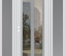 Modern Steel Front Door Diamond C14 68" x 80" white/white clear Glass Panel stainless steel RHI with 2 Sidelites frosted Glass