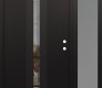 Modern Steel Front Door DIAMOND A3 52" X 80" BLACK/BLACK CLEAR GLASS PANEL BLACK LHI WITH SIDELITE FROSTED GLASS
