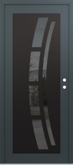 Diamond C12 36" x 80" anthracite/anthracite mirrored Glass Panel black LHI