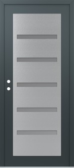 Diamond C7 36" x 80" anthracite/anthracite frosted Glass Panel stainless steel RHI