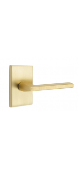 EMTEK HELIOS LEVER WITH MODERN RECTANGULAR ROSETTE PRIVACY LH SATIN BRASS (US4) 5212