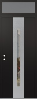 DIAMOND A2 36" X 96" BLACK/BLACK CLEAR GLASS PANEL STAINLESS STEEL RHI WITH TRANSOM FROSTED GLASS