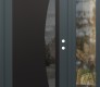 Modern Steel Front Door Diamond C13 48" x 80" anthracite/anthracite mirrored Glass Panel black LHI with Sidelite clear Glass