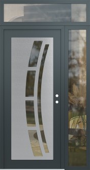 Diamond C12 52" x 96" anthracite/anthracite clear Glass Panel stainless steel LHI with Sidelite and Transom clear Glass