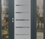 Modern Steel Front Door Diamond C11 68" x 80" anthracite/anthracite clear Glass Panel stainless steel RHI with 2 Sidelites clear Glass