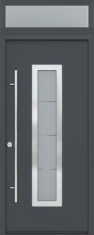 MODERN FRONT STEEL DOOR ARGOS ANTRACIT/WHITE 37 7/16" X 95 11/16" RHI + TRANSOM