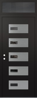 Diamond D7 36" x 96" black/black Mirrored Glass Panel stainless steel RHI with Transom Mirrored Glass