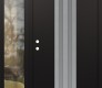 Modern Steel Front Door DIAMOND A8 48" X 80" BLACK/WHITE FROSTED GLASS PANEL STAINLESS STEEL RHI WITH SIDELITE CLEAR GLASS