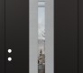 DIAMOND A5 36" X 96" BLACK/BLACK CLEAR GLASS PANEL STAINLESS STEEL LHI WITH TRANSOM MIRRORED GLASS