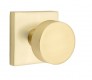 Emtek round door knob with square rosette passage right hand satin brass (us4) 5110