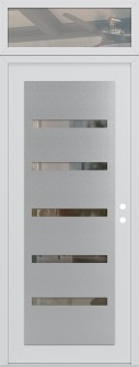Diamond C7 36" x 96" white/white clear Glass Panel stainless steel LHI with Transom clear Glass