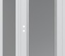 Modern Steel Front Door Diamond C1 48" x 80" white/white frosted Glass Panel stainless steel RHI with Sidelite frosted Glass