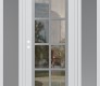 Modern Steel Front Door Diamond C16 64" x 80" white/white clear Glass Panel stainless steel RHI with 2 Sidelites frosted Glass