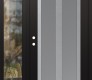 Modern Steel Front Door Diamond C14 48" x 80" black/white frosted Glass Panel stainless steel RHI with Sidelite clear Glass