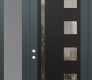 Modern Steel Front Door Diamond C3 52" x 96" anthracite/anthracite clear Glass Panel black RHI with Sidelite and Transom frosted Glass