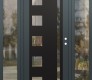 Modern Steel Front Door Diamond C3 64" x 80" anthracite/anthracite clear Glass Panel black LHI with 2 Sidelites clear Glass