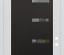 Modern Steel Front Door Diamond C8 36" x 96" white/white clear Glass Panel black LHI with Transom frosted Glass