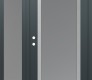Modern Steel Front Door Diamond C1 52" x 80" anthracite/anthracite frosted Glass Panel stainless steel RHI with Sidelite frosted Glass