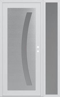 Diamond C4 50" x 80" white/white frosted Glass Panel stainless steel LHI with Sidelite frosted Glass