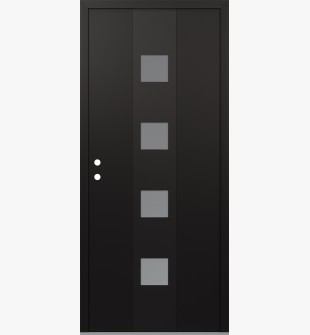 DIAMOND A12 36" X 80" BLACK/WHITE FROSTED GLASS PANEL BLACK RHI