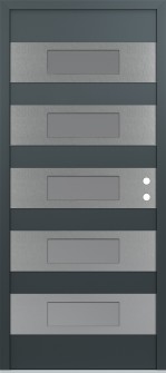 Diamond D5 36" x 80" anthracite/anthracite frosted Glass Panel stainless steel LHI