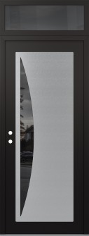 Diamond C13 36" x 96" black/black mirrored Glass Panel stainless steel RHI with Transom mirrored Glass